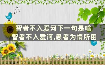 智者不入爱河下一句是啥 智者不入爱河,愚者为情所困